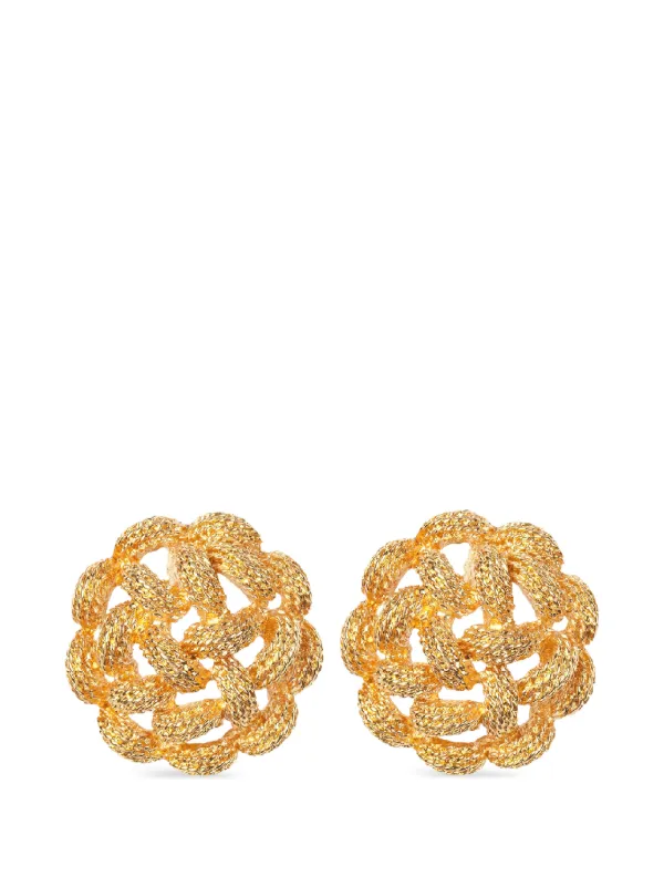 Monet Pre-owned 1970s Monet Clip-on Earrings in Gold