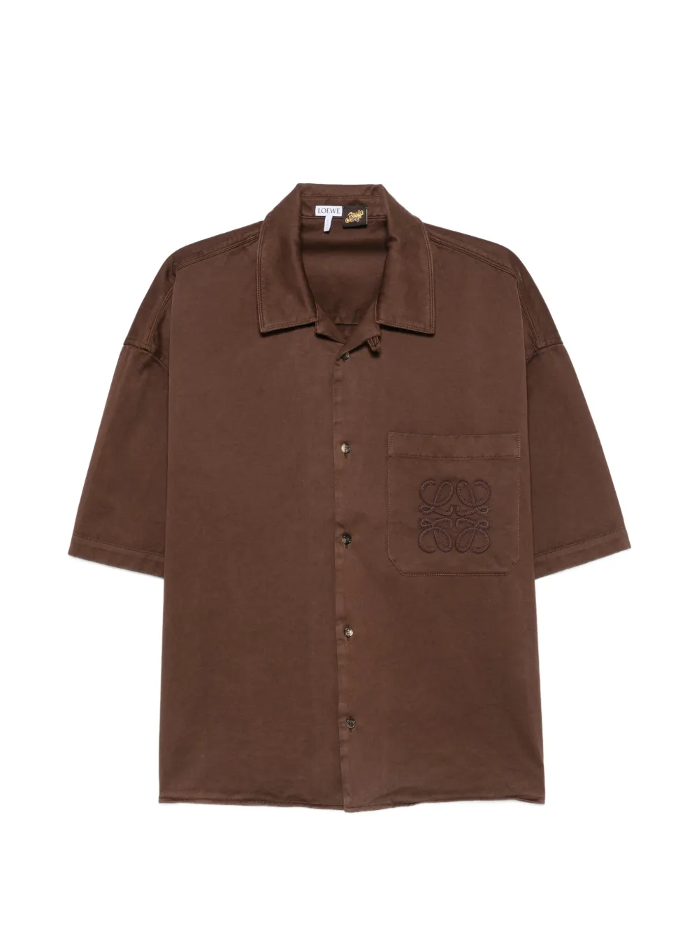LOEWE x Paula's Ibiza anagram-embroidered short-sleeve shirt - Marrone
