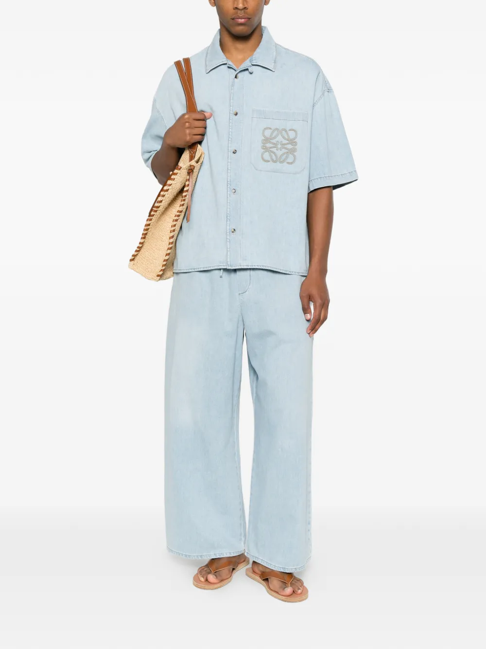 LOEWE x Paula's Ibiza jeans met geborduurd anagram Blauw