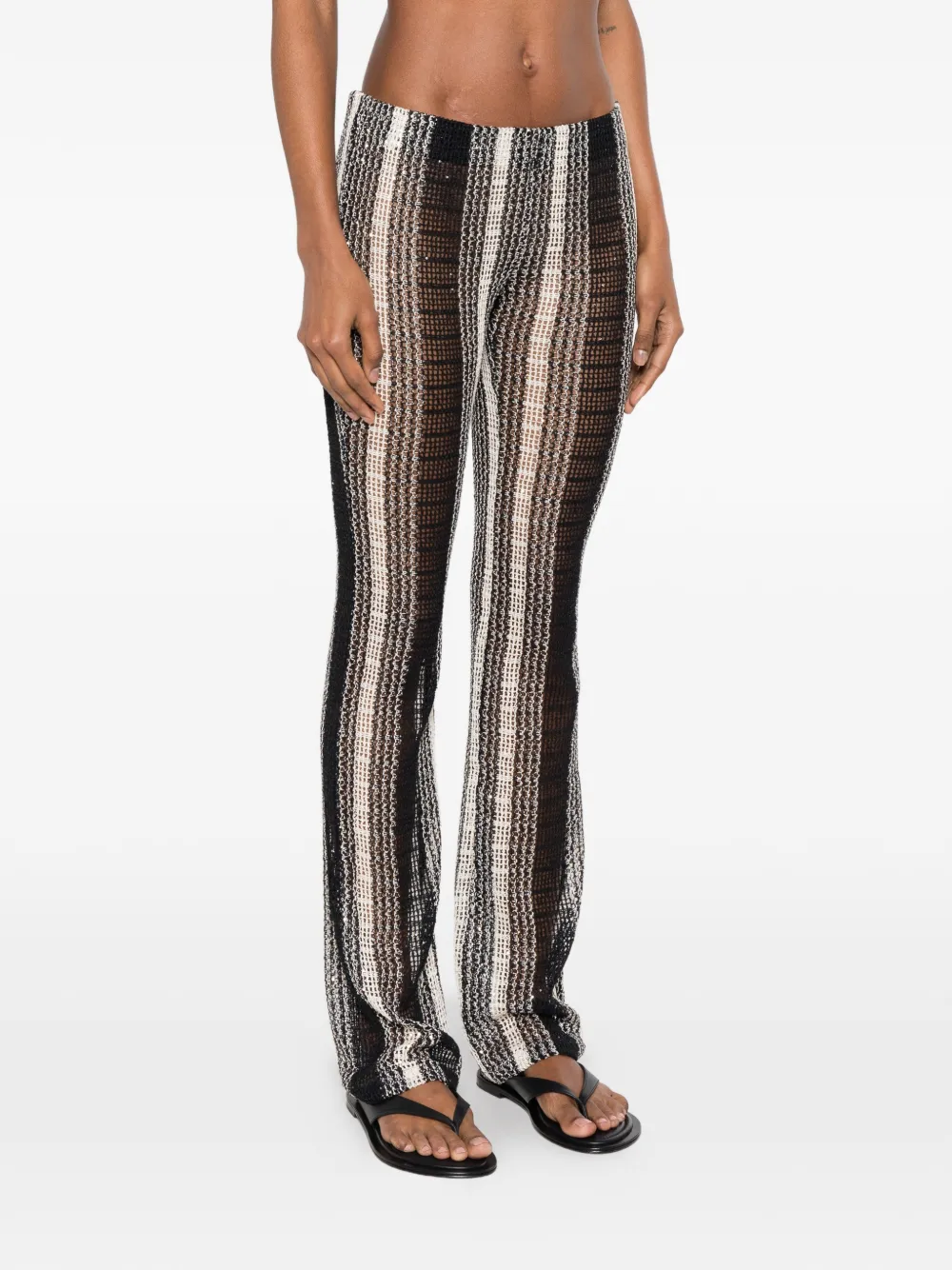 Missoni Gestreepte broek verfraaid met pailletten Zwart