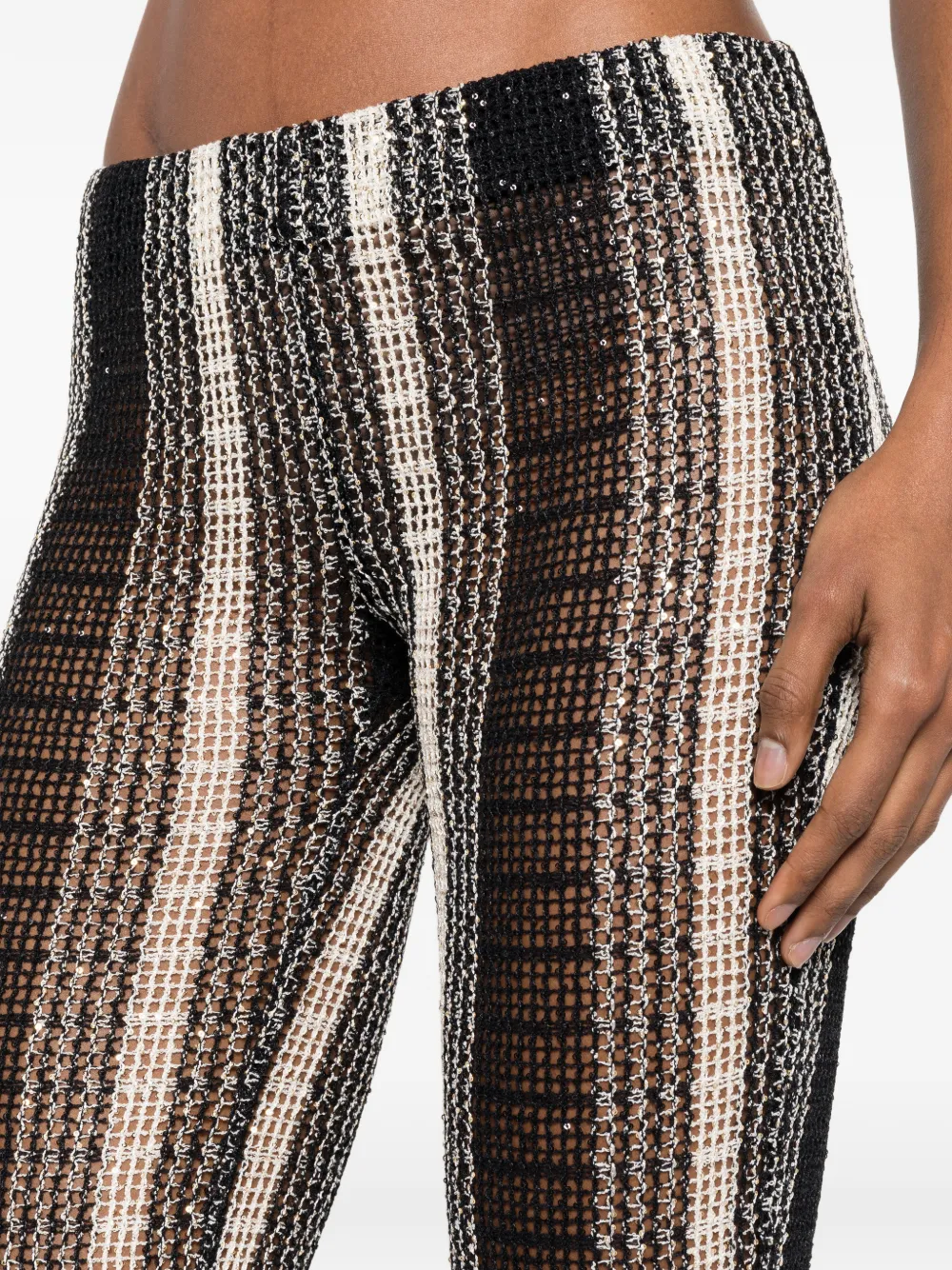 Missoni Gestreepte broek verfraaid met pailletten Zwart