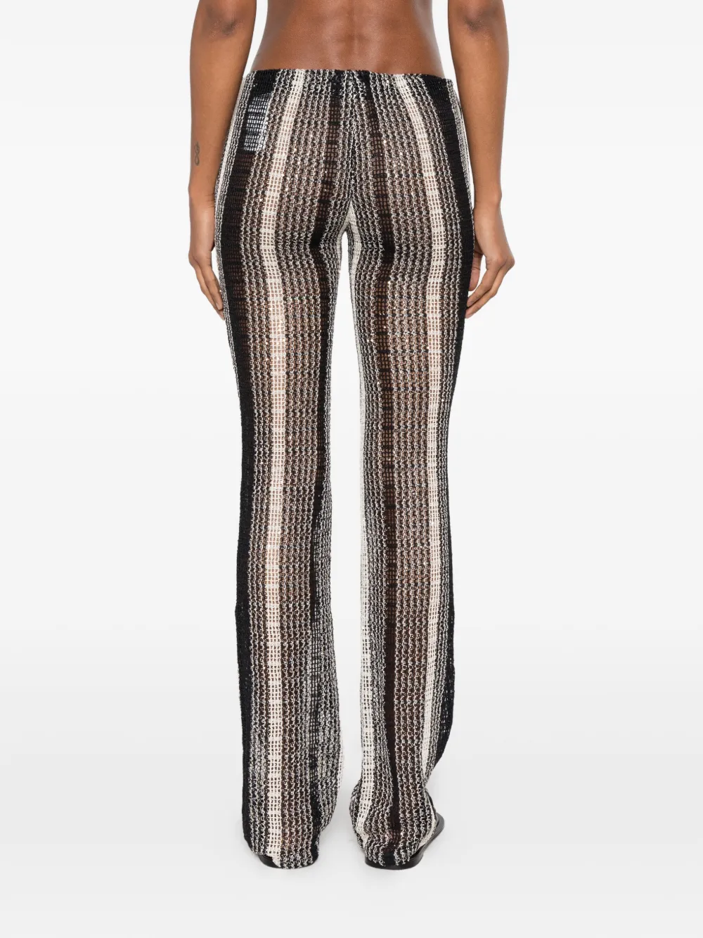 Missoni Gestreepte broek verfraaid met pailletten Zwart