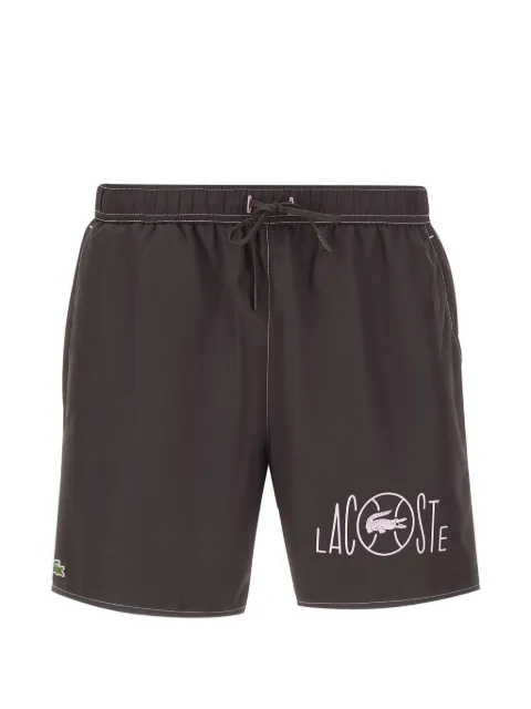 Lacoste logo-print drawstring swim shorts