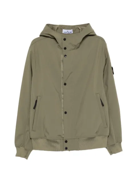 Stone Island logo-patch hooded jacket