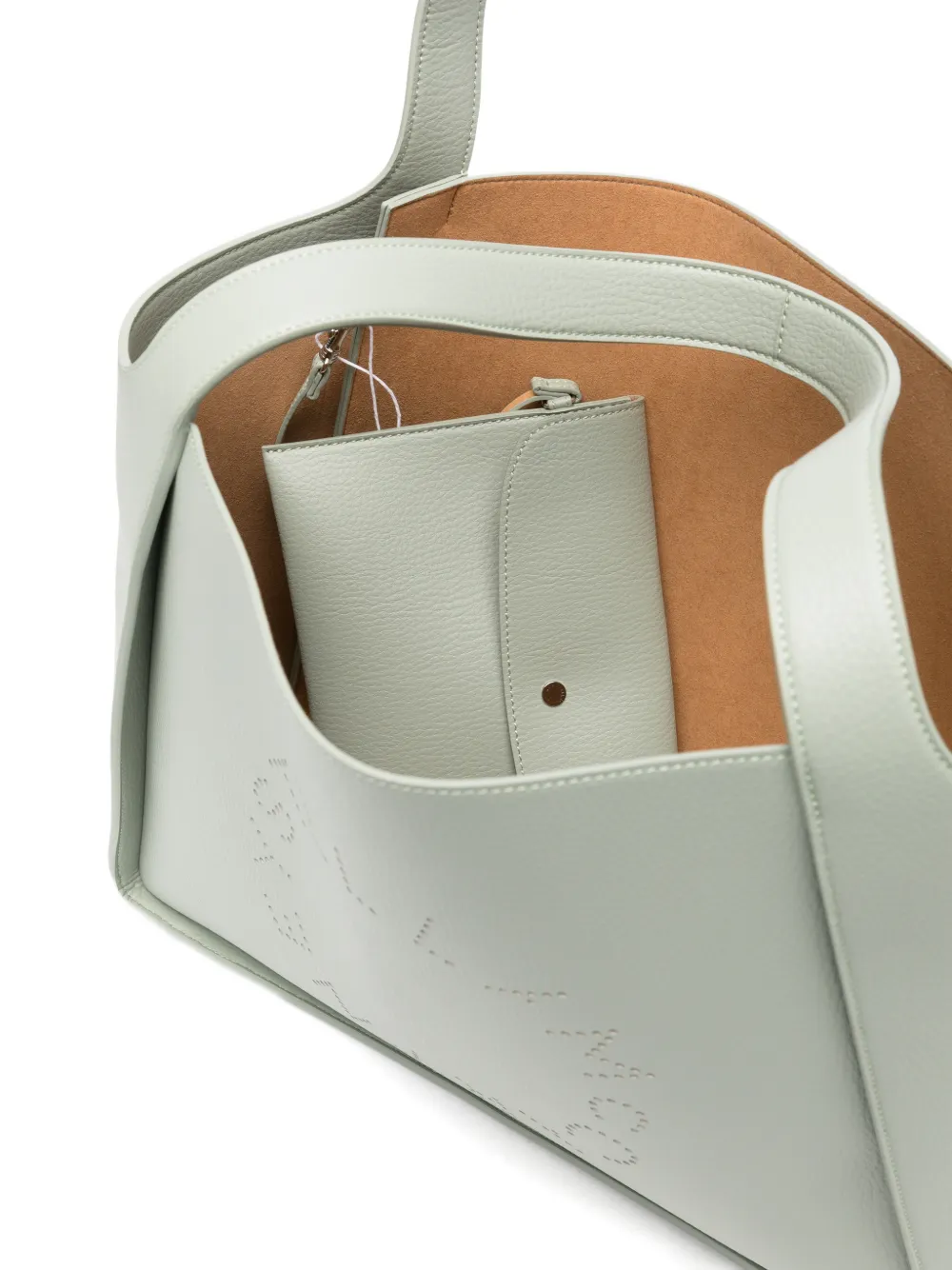 Stella McCartney Shopper met geperforeerd logo Groen