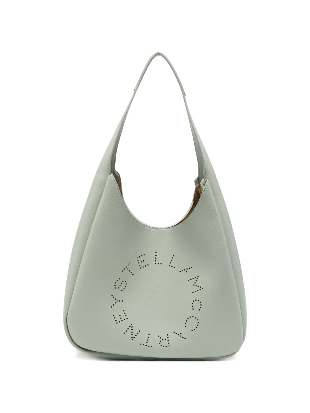 Stella McCartney large logo perforated shoulder bag - Verde