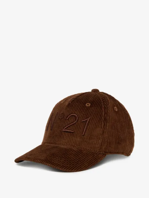 Nº21 Kids logo-embroidered corduroy cap