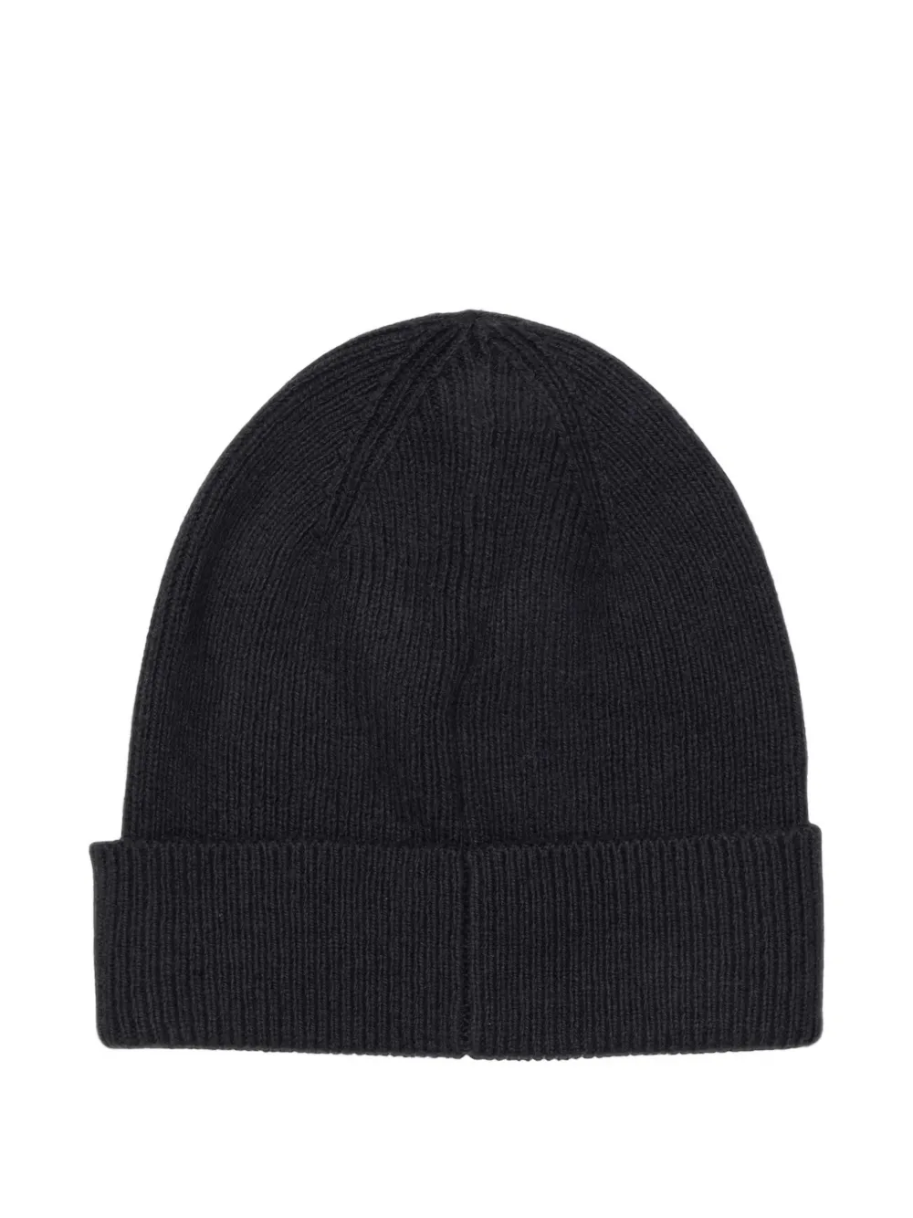 Diesel Kids logo-patch ribbed-knit beanie hat Zwart
