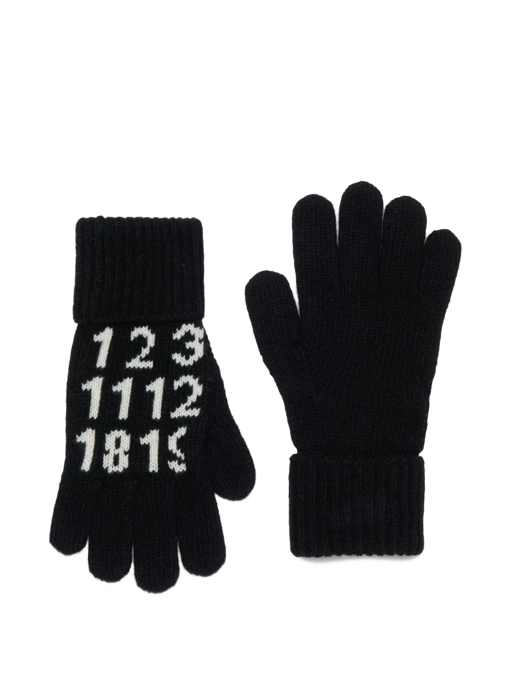 MM6 Maison Margiela Kids Guanti con grafica numerica - Nero