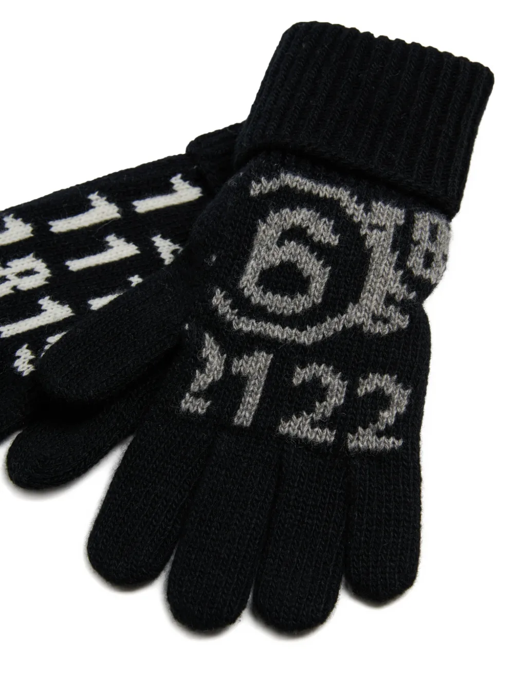 MM6 Maison Margiela Kids Handschoenen met Numbers-patroon Zwart