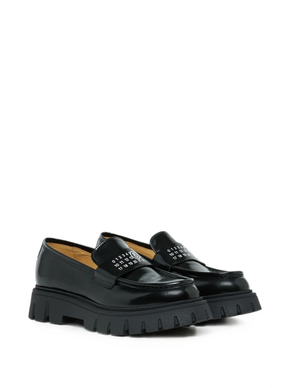 MM6 Maison Margiela Kids logo-print chunky loafers Zwart