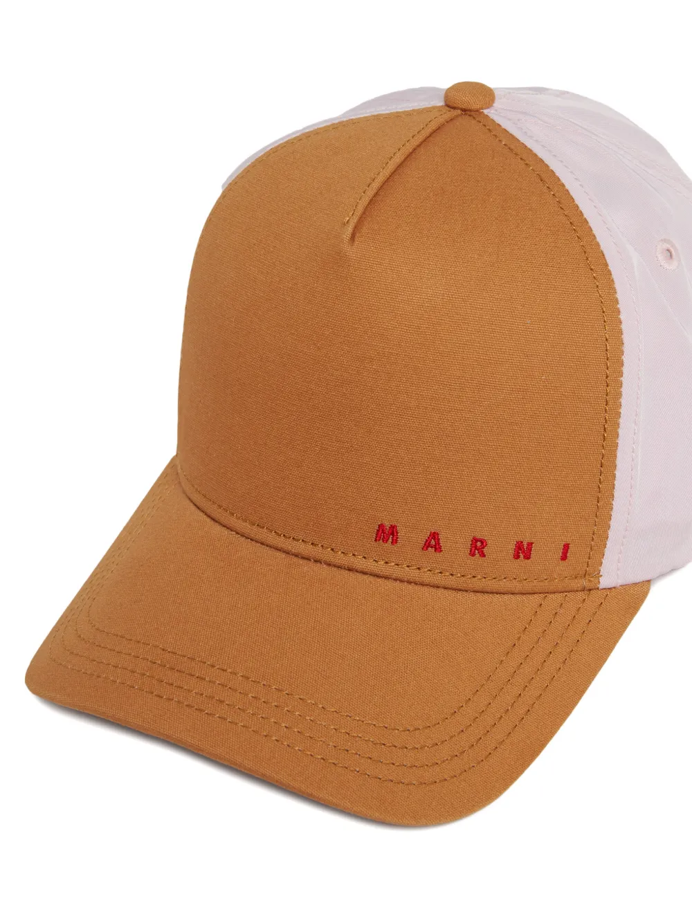 Marni Kids Pet met geborduurd logo en colourblocking Beige