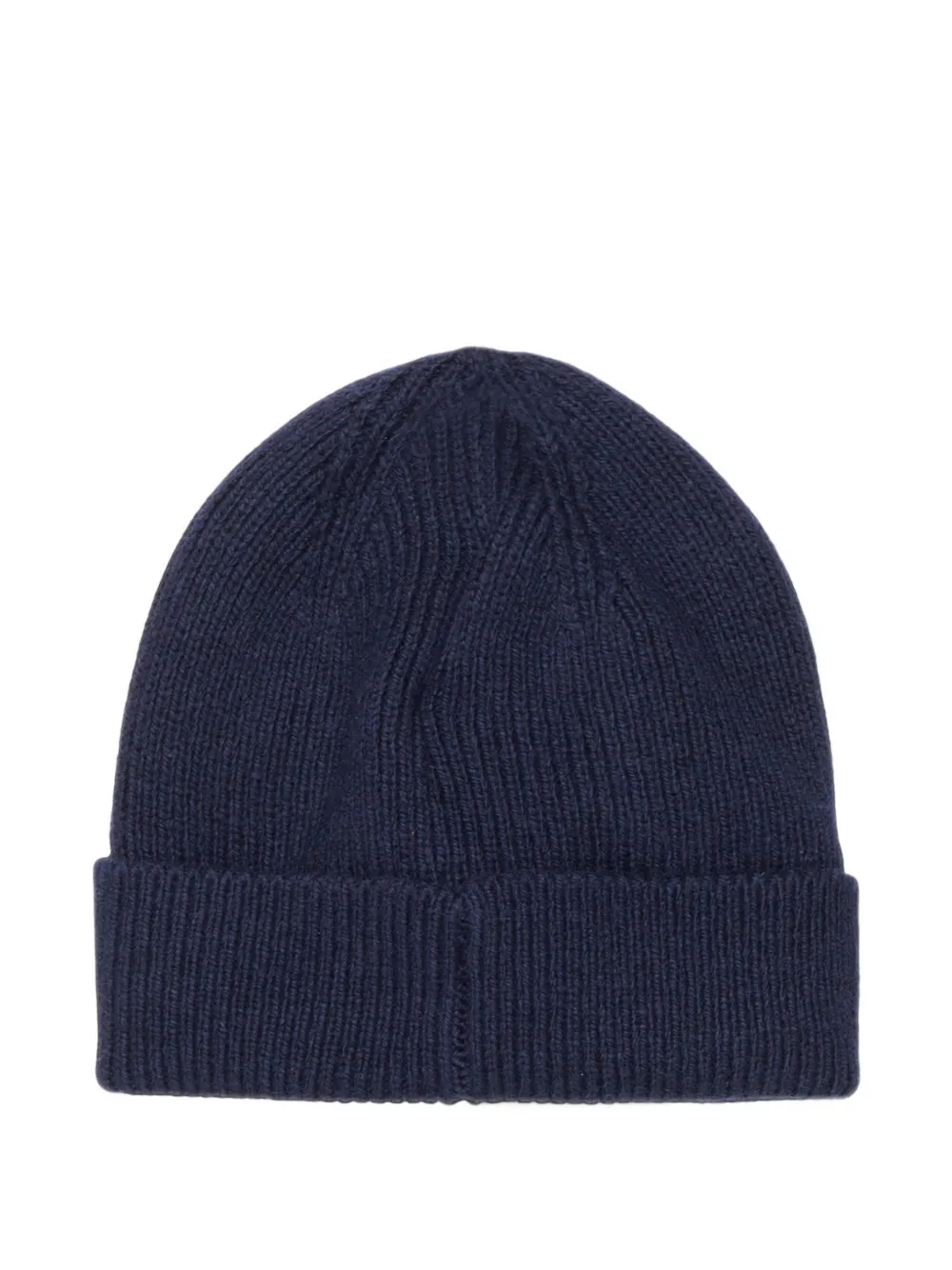 Diesel Kids logo-patch ribbed-knit beanie hat Blauw