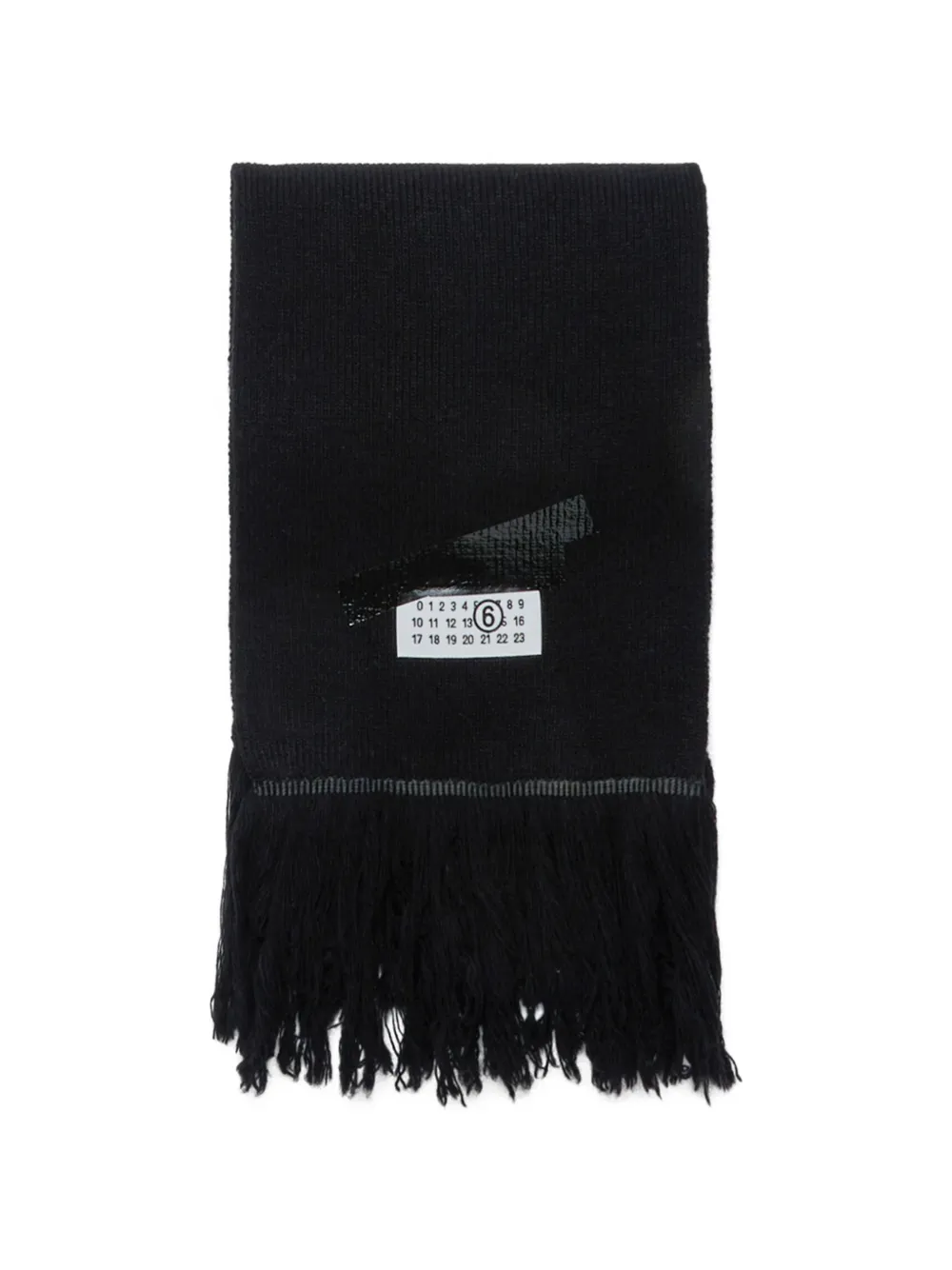 MM6 Maison Margiela Kids Sciarpa con logo e frange - Nero