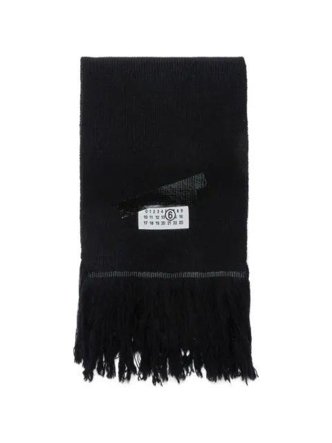 MM6 Maison Margiela Kids logo-patch fringed scarf