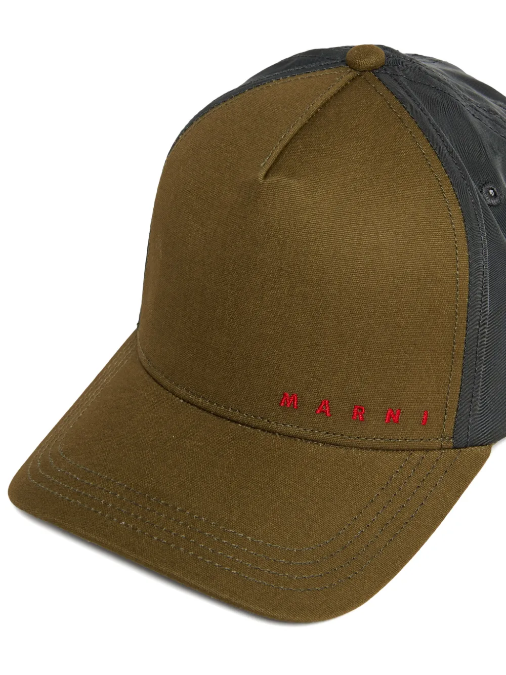 Marni Kids Pet met geborduurd logo en vlakken Groen