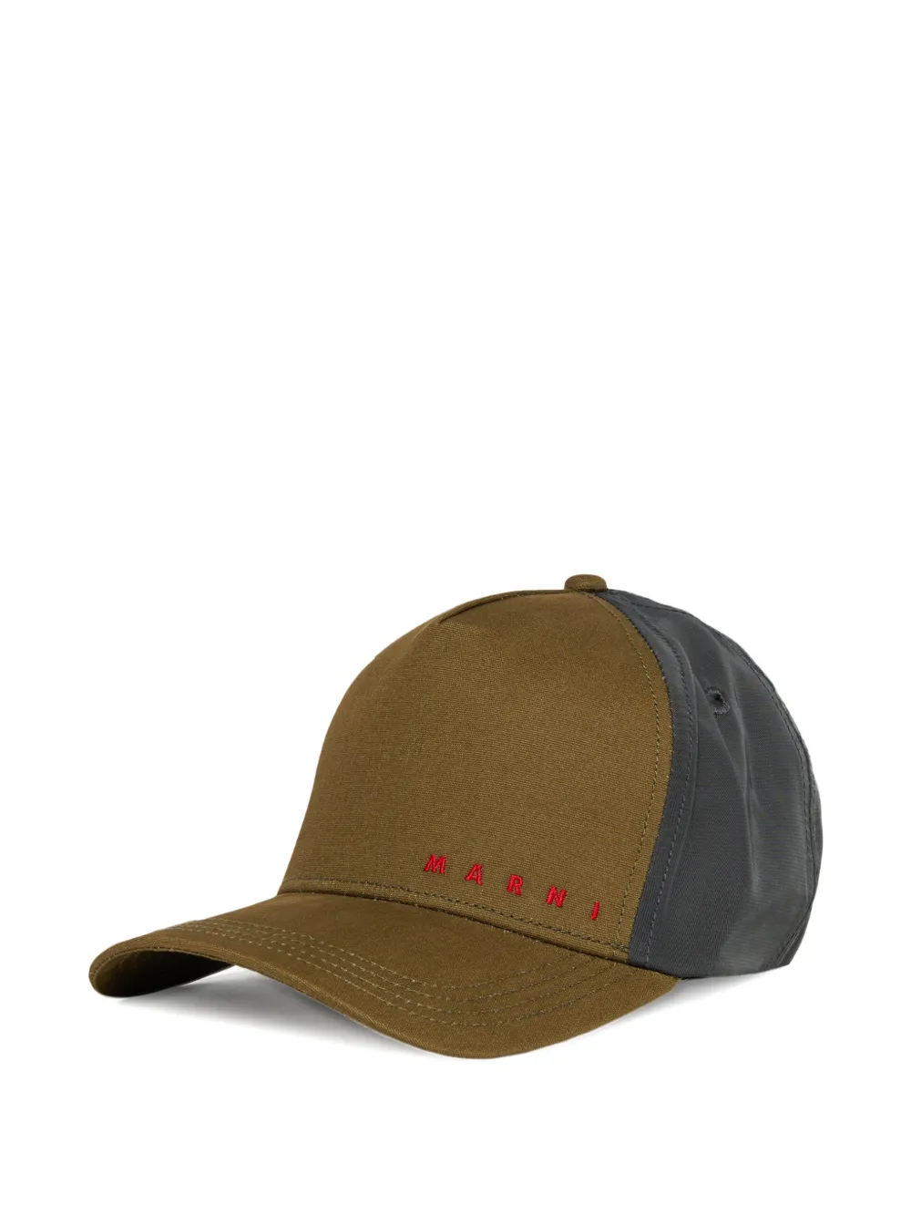 Marni Kids Baseballkappe mit Logo-Stickerei - Grün