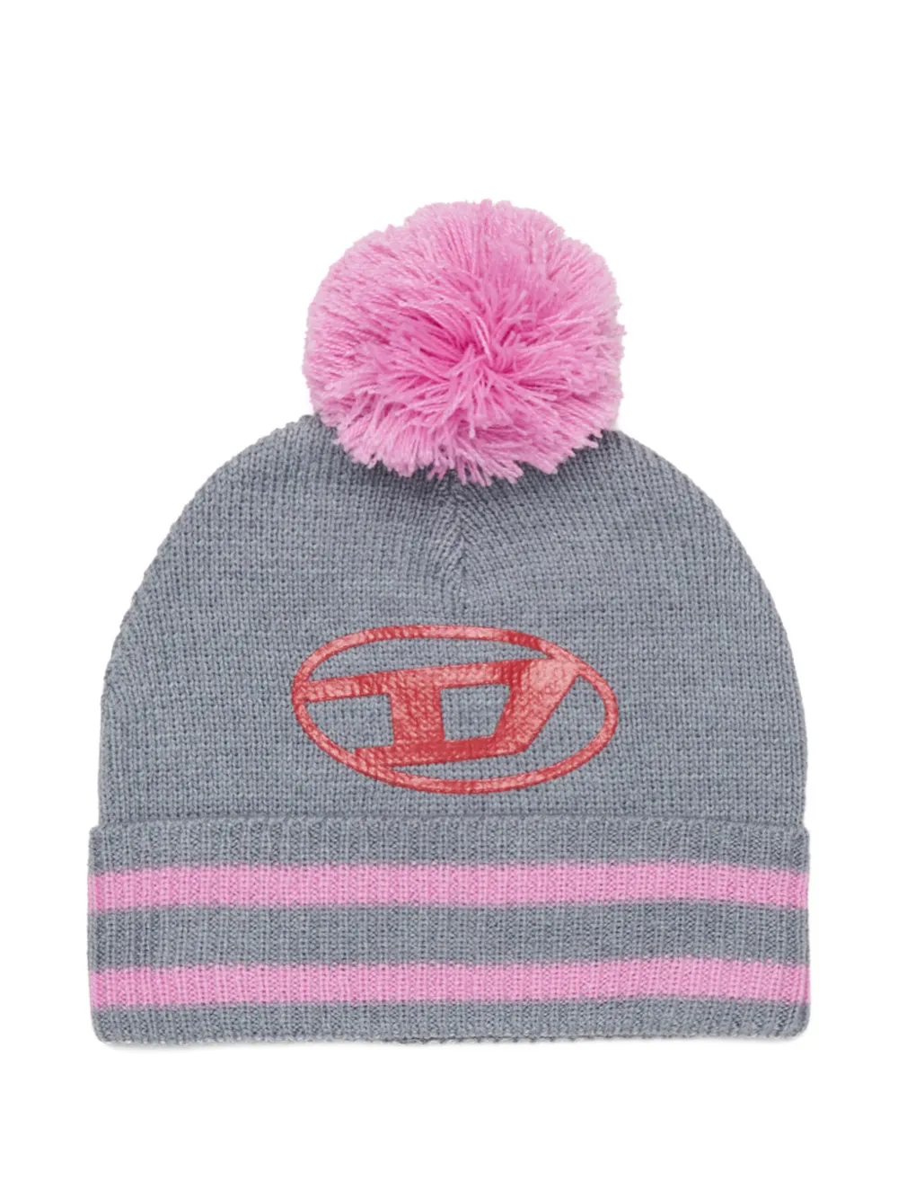 Diesel Kids Berretto con logo a intarsio - Grigio