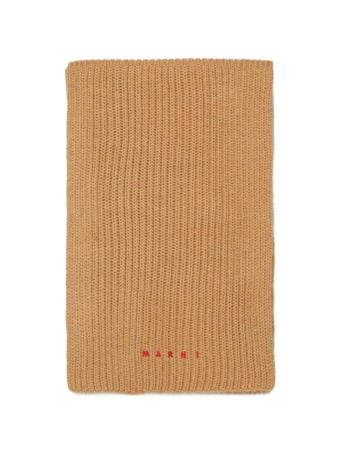 Marni Kids Gerippter Schal mit Logo-Stickerei