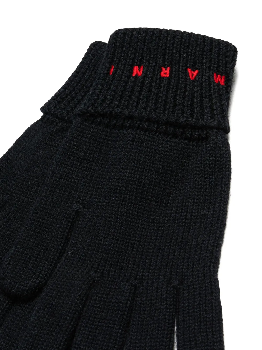 Marni Kids Handschoenen met geborduurd logo Zwart