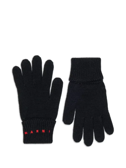 Marni Kids 로고 자수 장갑