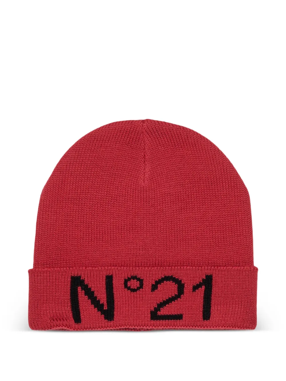 Nº21 Kids Berretto con logo a intarsio - Rosso