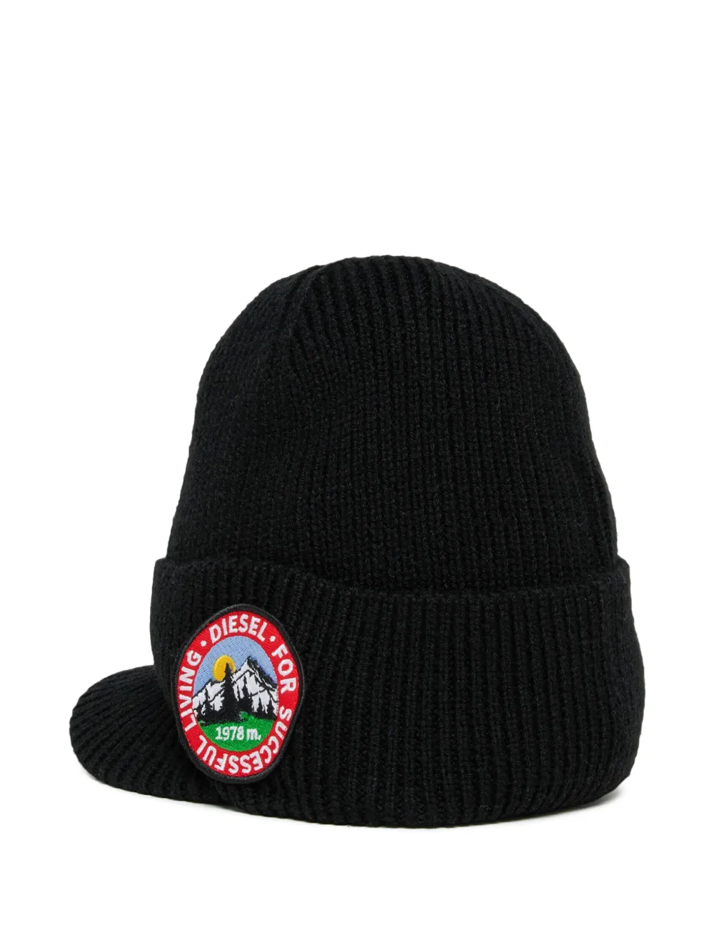 Diesel Kids Hoed met logo-patch Zwart