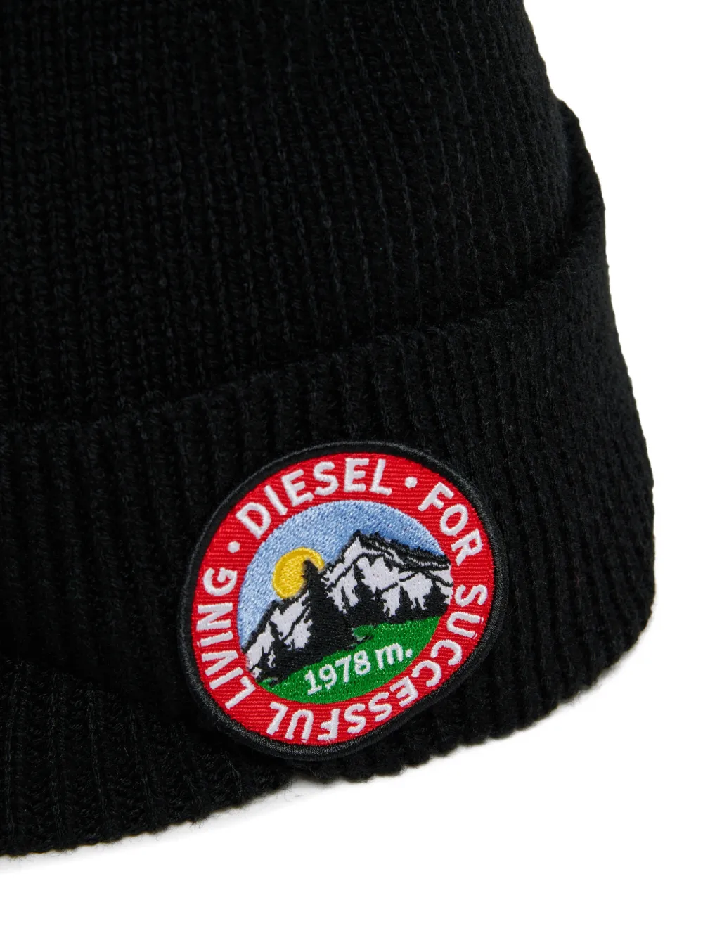 Diesel Kids Hoed met logo-patch Zwart