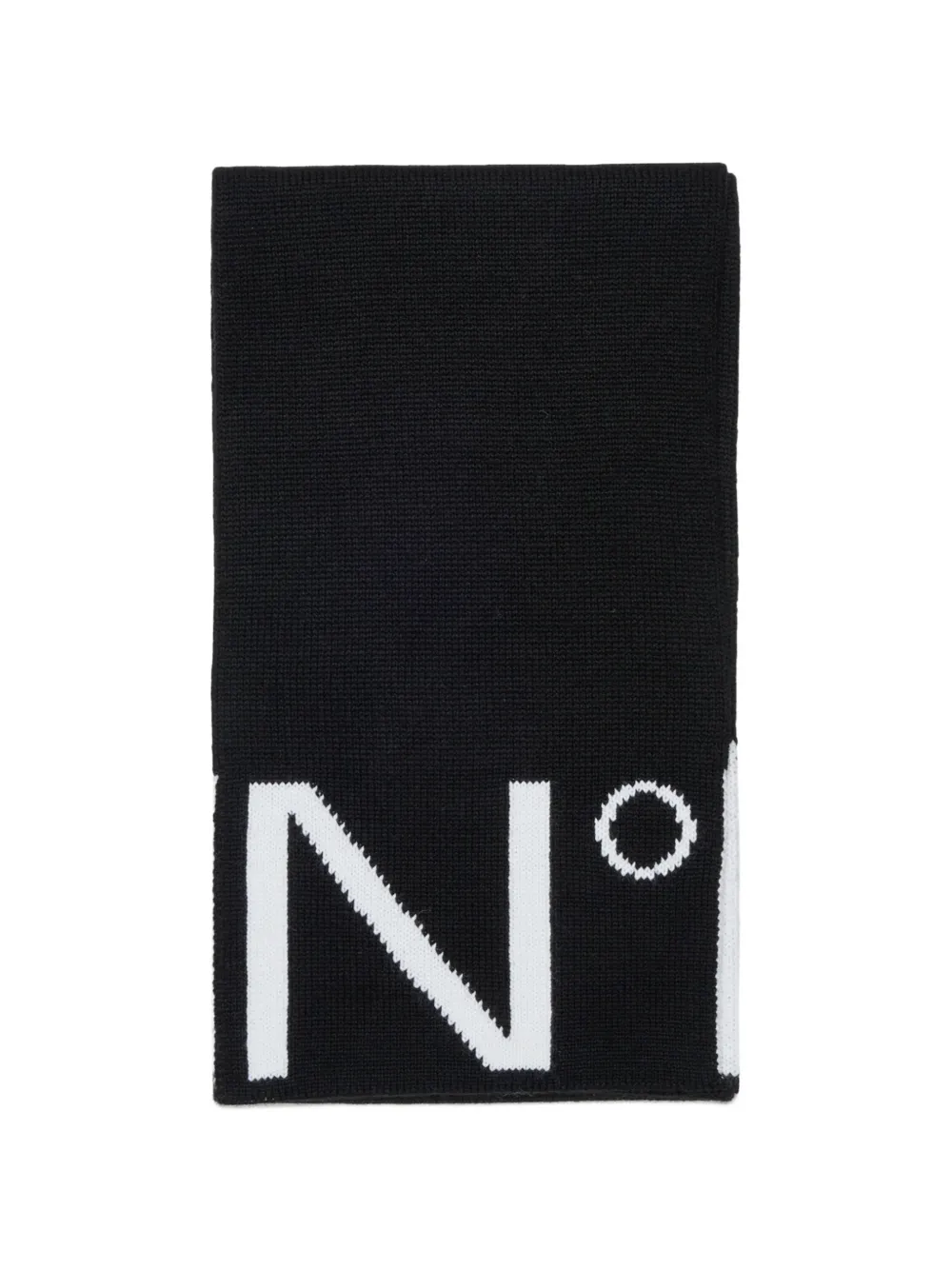 N°21 Kids' Logo-intarsia Scarf In Black
