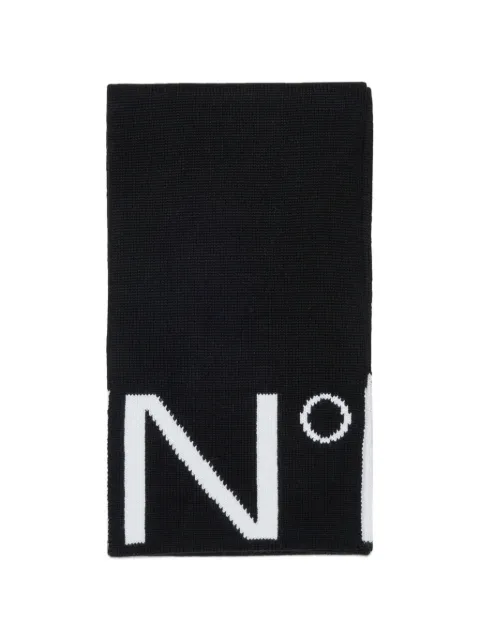 Nº21 Kids logo-intarsia scarf