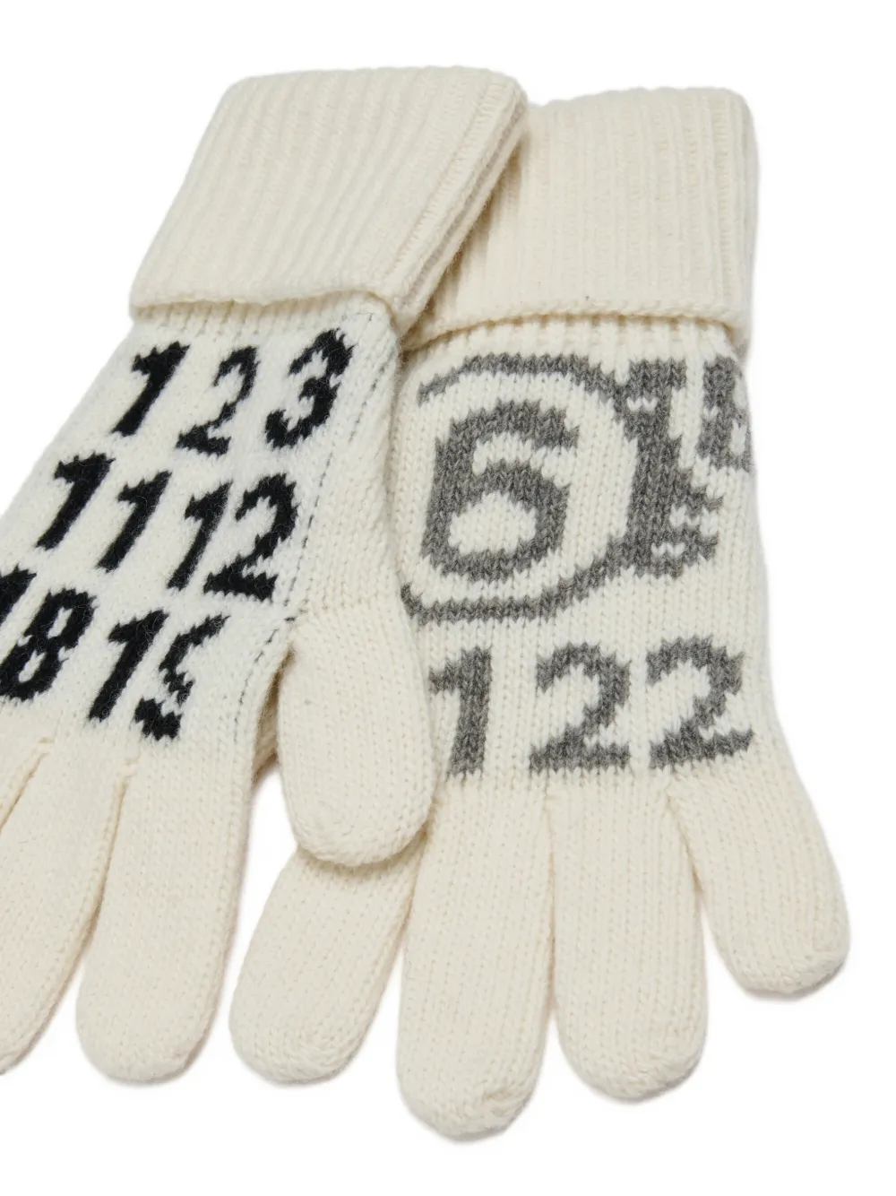MM6 Maison Margiela Kids Intarsia handschoenen Beige