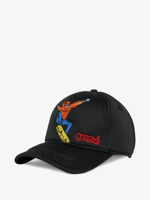 Marni Kids embroidered logo-patch cap