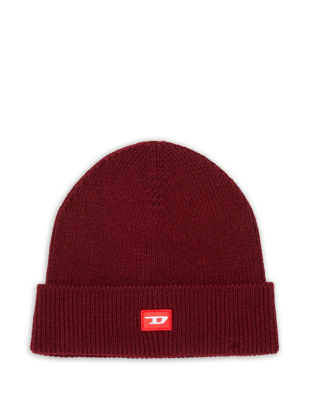 Diesel Kids Beanie mit Logo-Patch - Rot