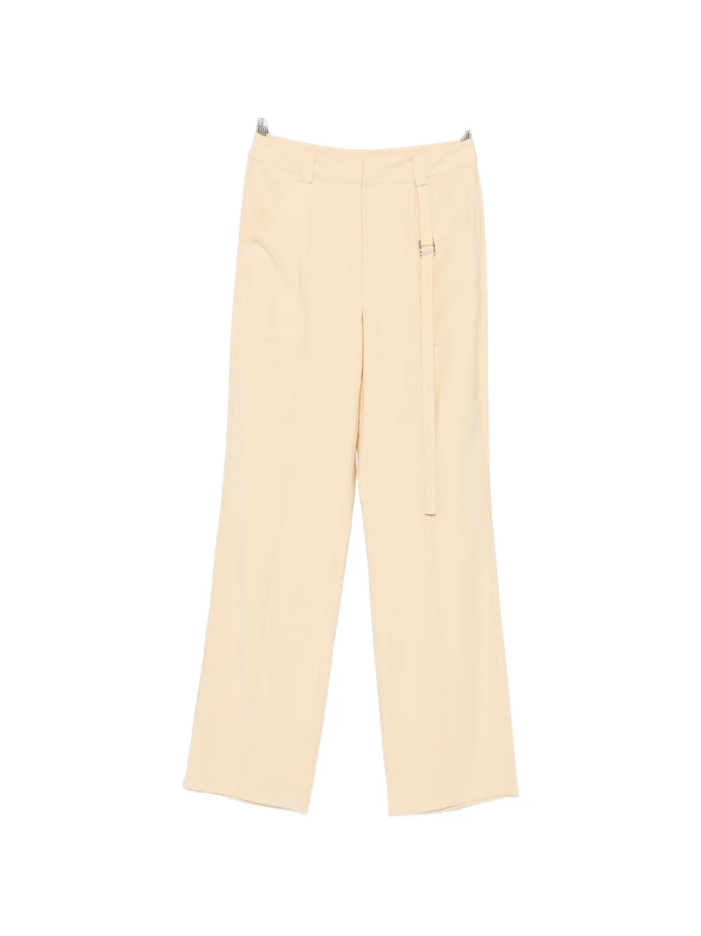 Patrizia Pepe buckle-detail wide-leg trousers - Nude