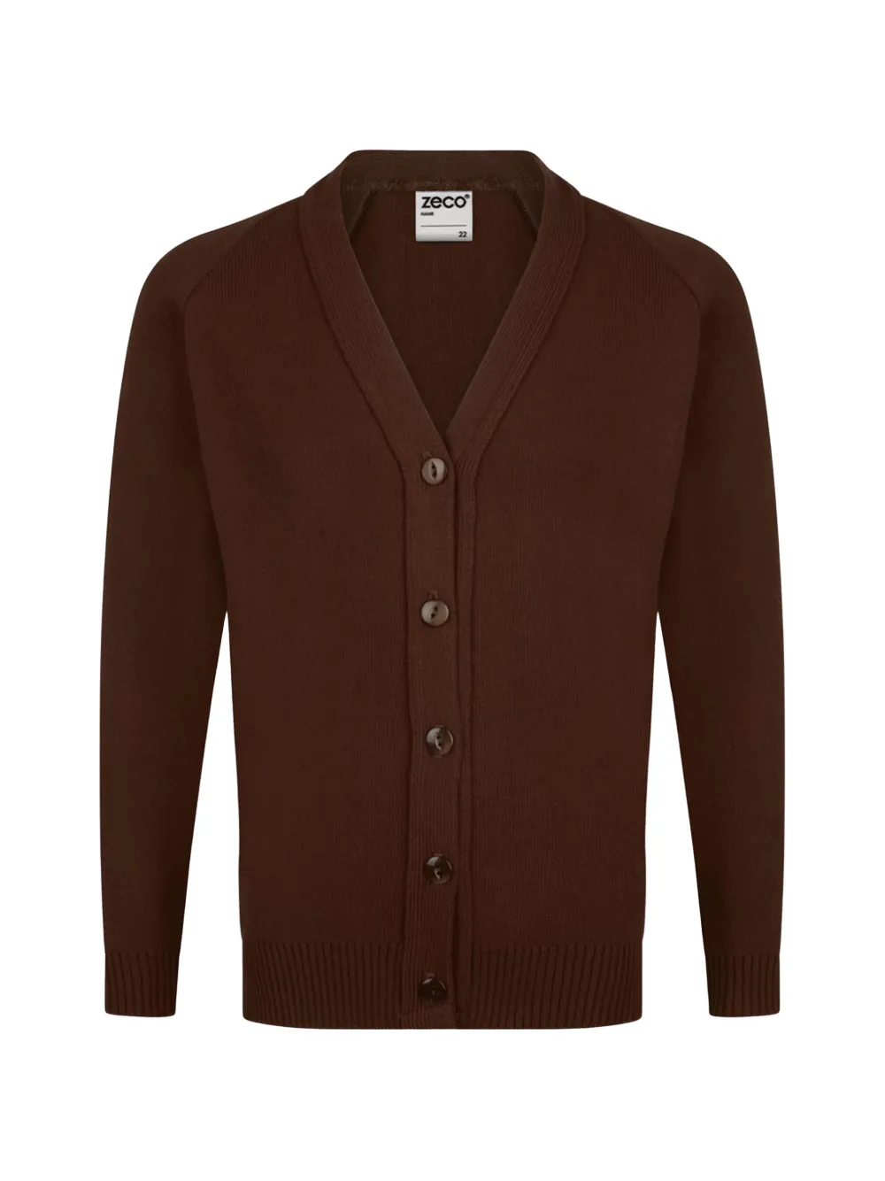 Zeco Schoolwear kids raglan-sleeve button-up cardigan - Marrone