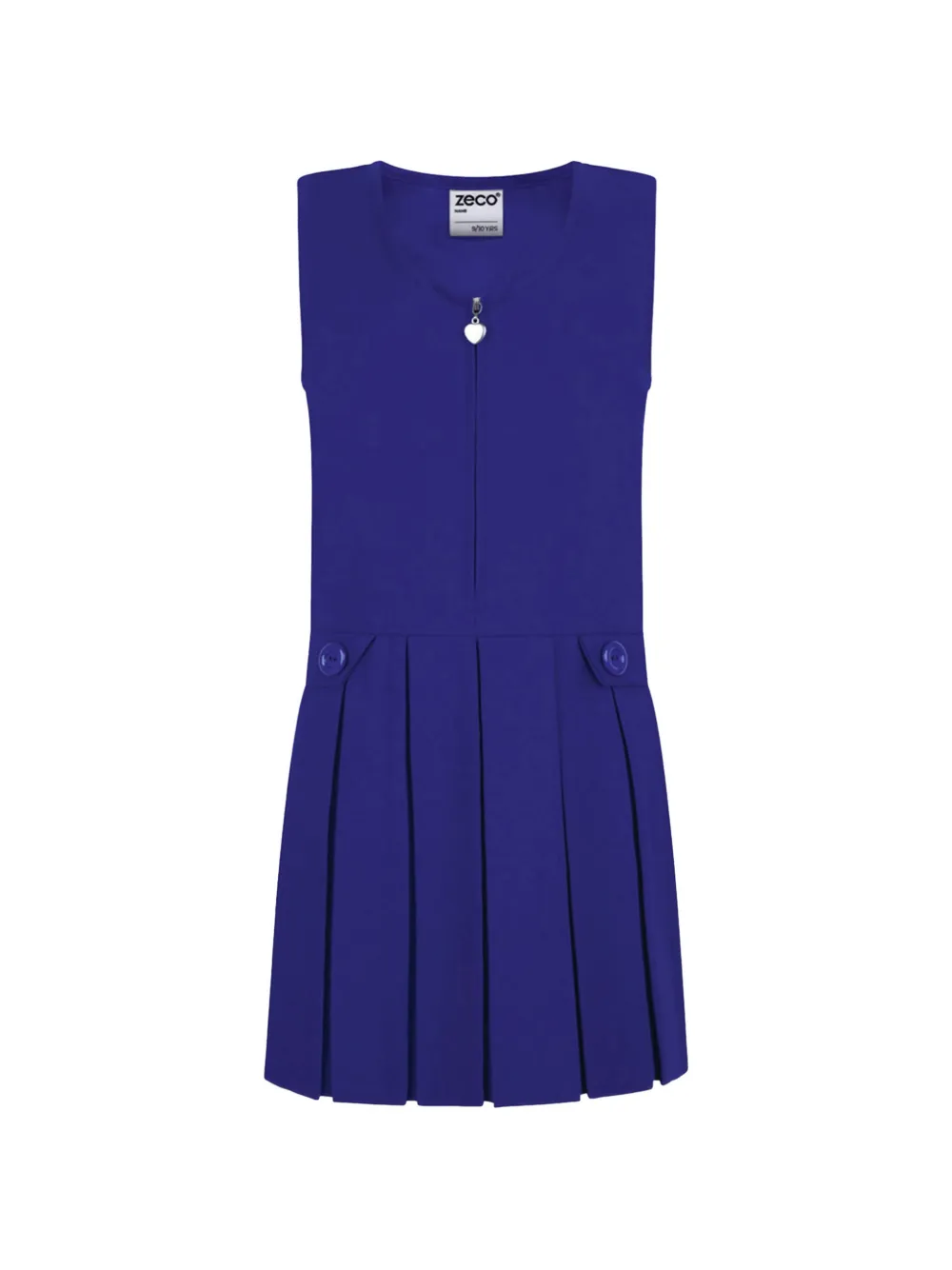 Zeco Schoolwear kids pleated heart-charm dress - Blu