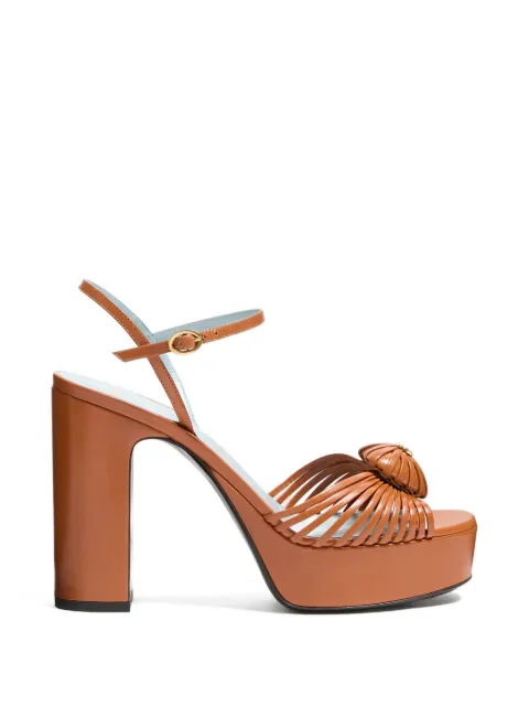 Valentino Garavani Sandália Coeur Royal de couro com plataforma 115mm