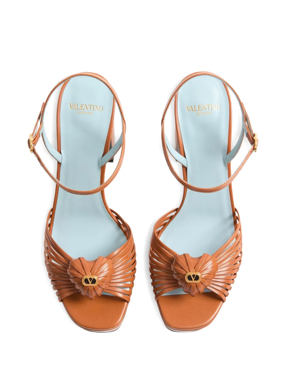 Valentino Garavani 115 mm Coeur Royal sandalen met plateauzool Bruin