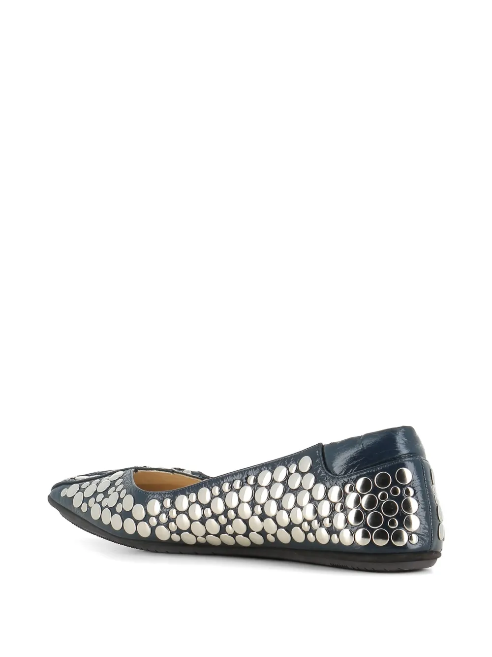 Dove Nuotano Gli Squali Leren ballerina's verfraaid met studs Blauw