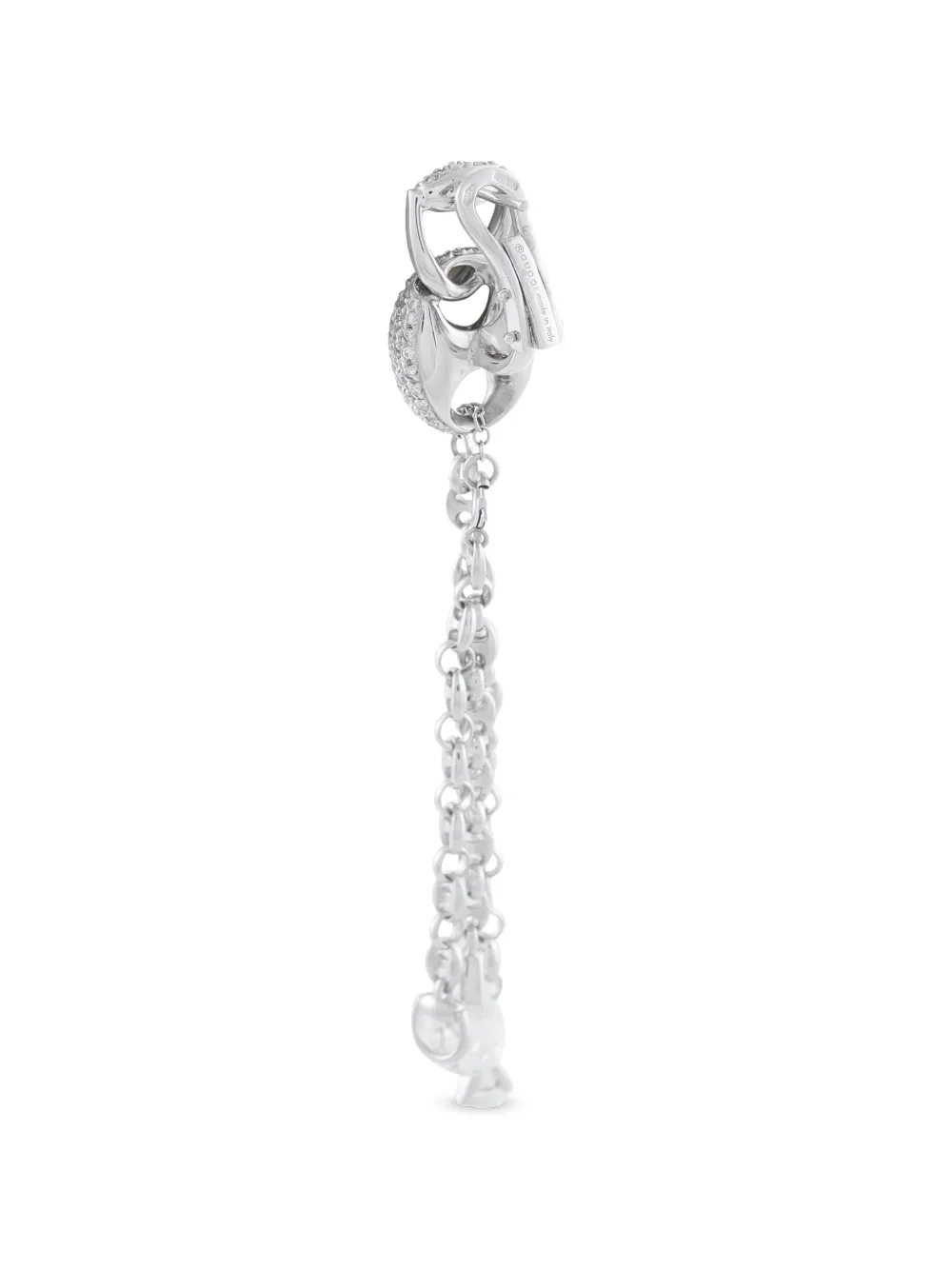 Gucci Pre-owned Horsebit Diamond and White Topaz Earrings in Silver, view 3