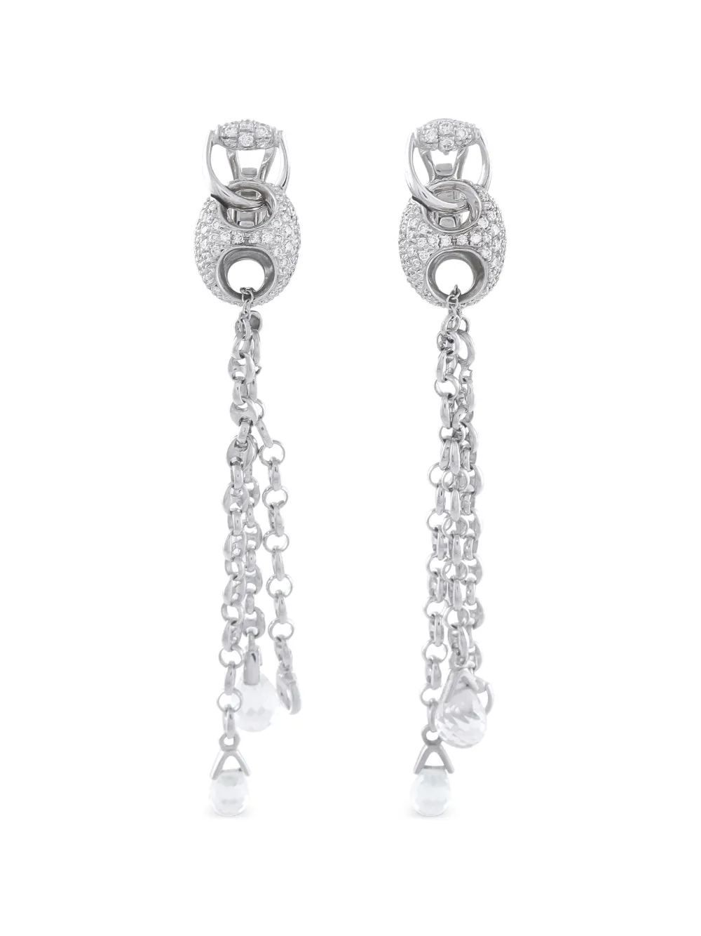 Gucci Pre-Owned Horsebit diamond and white topaz earrings - Argento