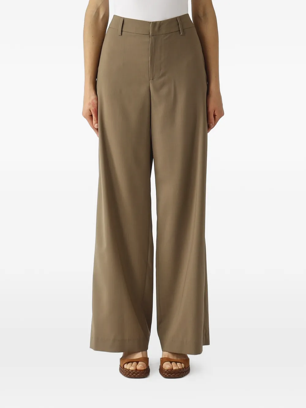 PT Torino wide-leg elasticated-waist trousers - Marrone