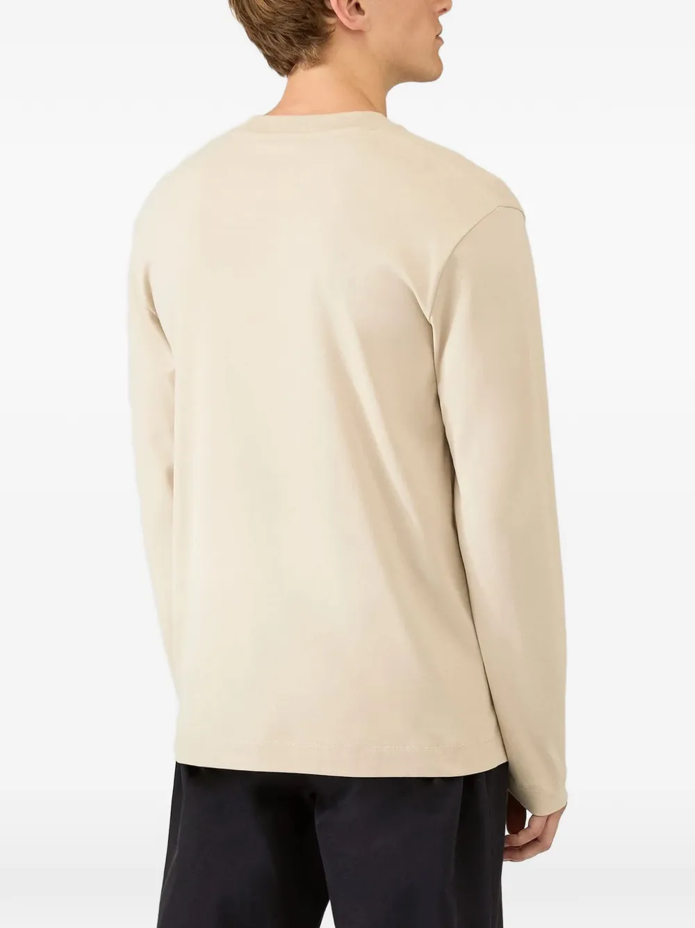 Sunspel Riviera katoenen T-shirt met lange mouwen Beige