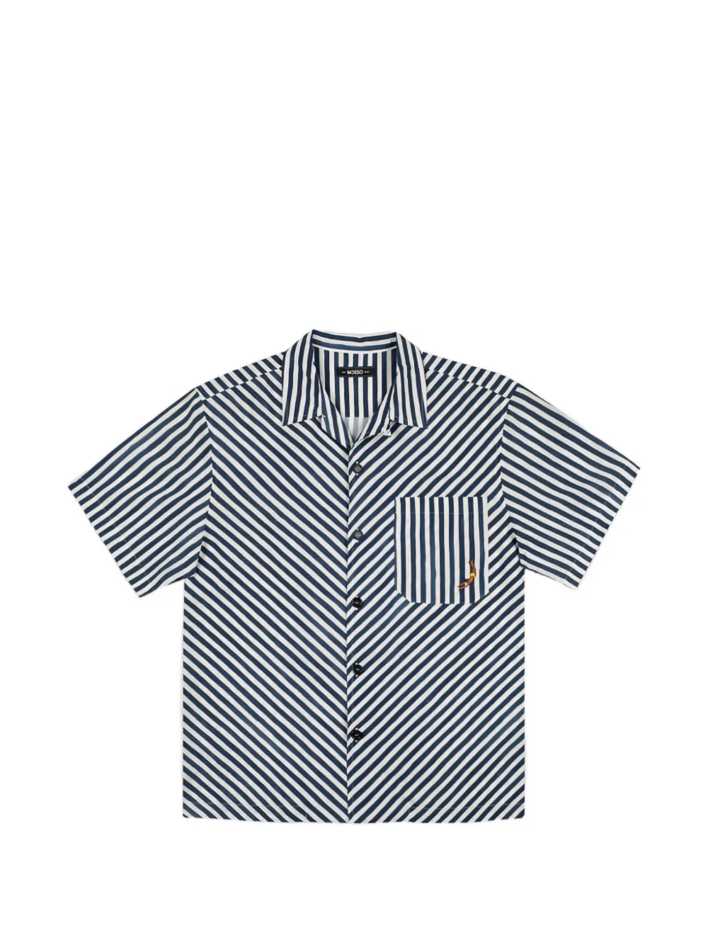 MOSSO SUN WEAR striped short-sleeve shirt - Blu