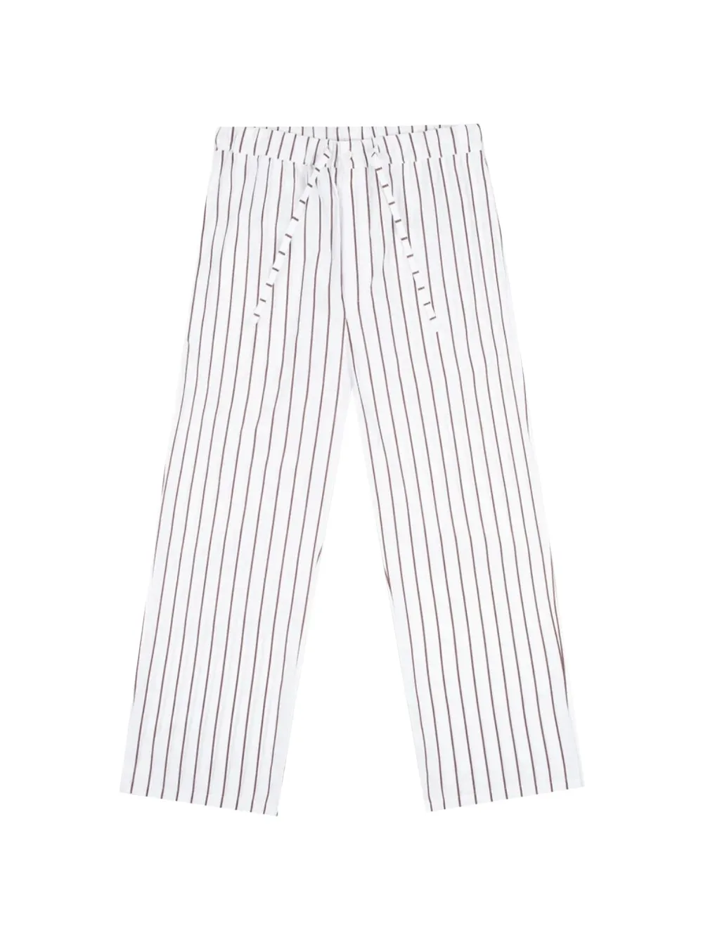 MOSSO SUN WEAR striped drawstring-waist trousers - Bianco