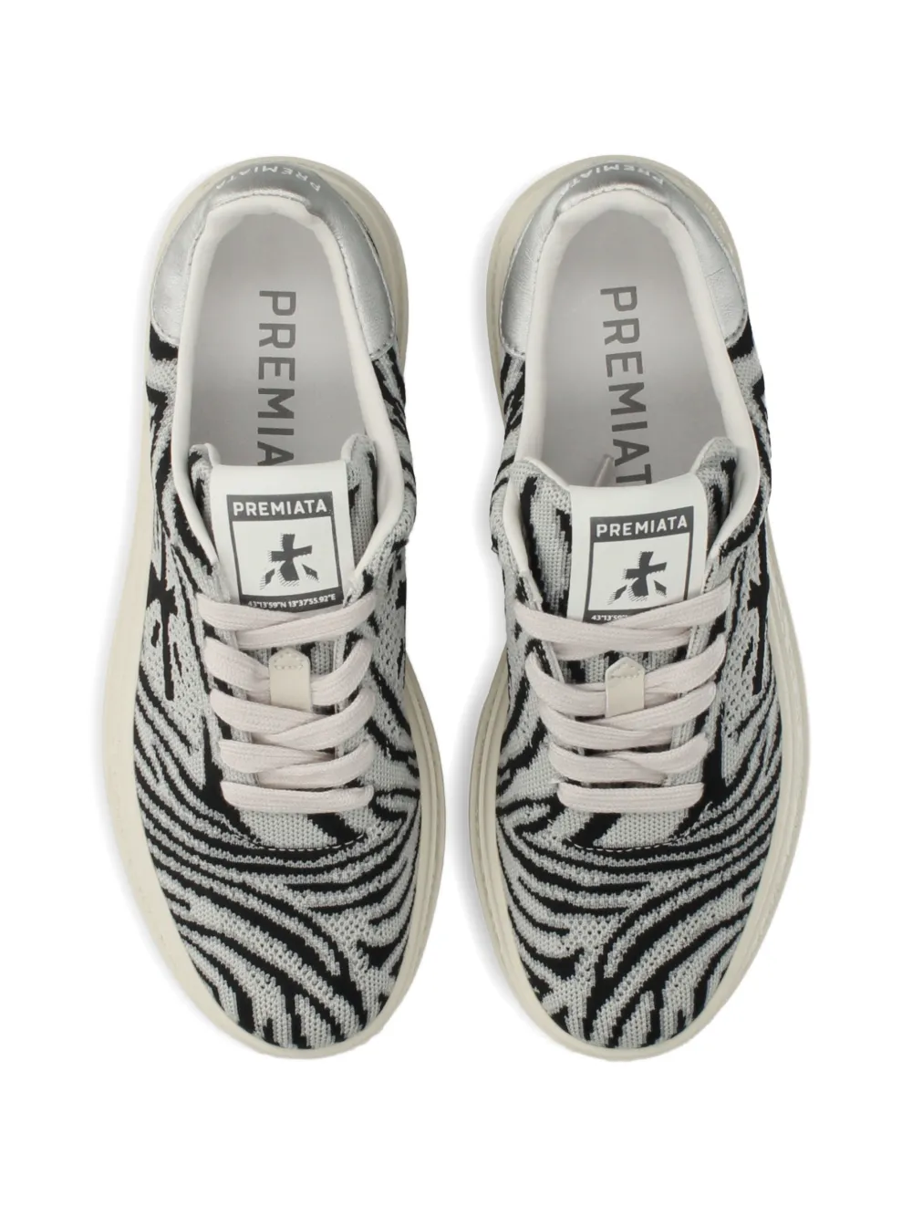 Premiata Quinnd zebra-print sneakers Grijs
