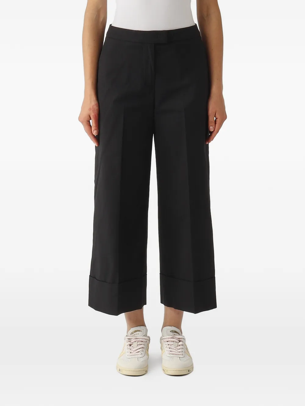 PT Torino pressed-crease turned-up trousers - Nero