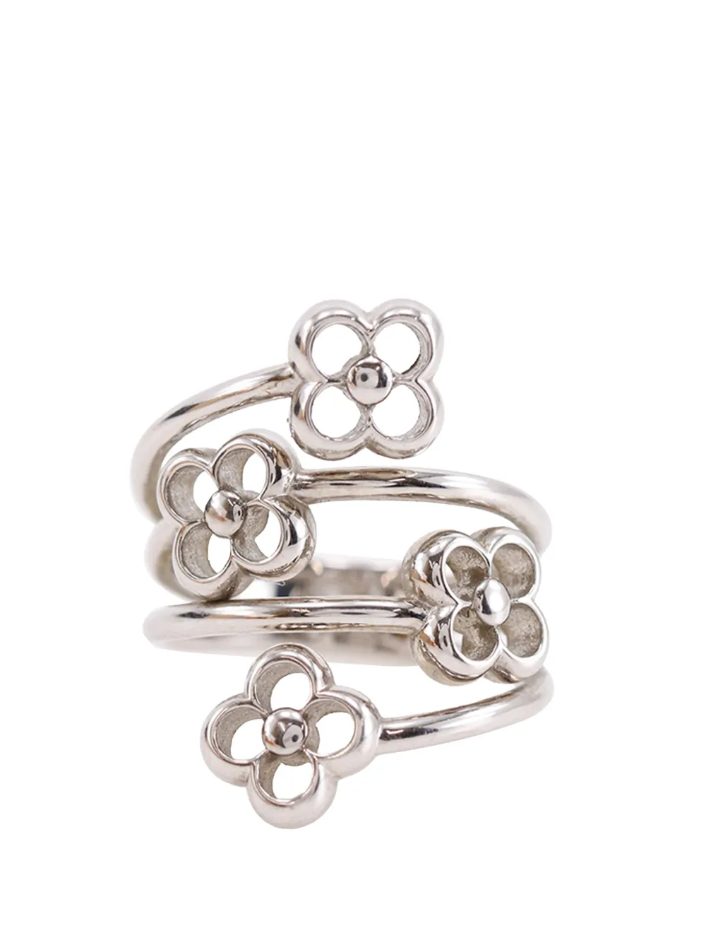 Louis Vuitton Pre-Owned 2000-2026 Brass Flower Full Ring costume ring - Argento