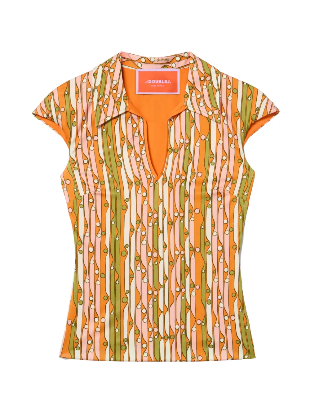 La DoubleJ Ärmelloser Stretch-Polo - Orange