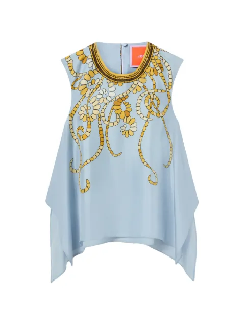 La DoubleJ San Carlo floral-print silk top
